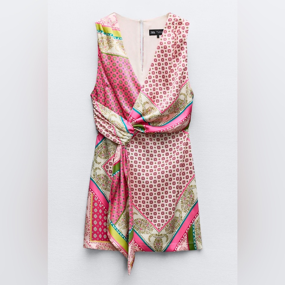 Zara Patchwork Print Dress SZ L